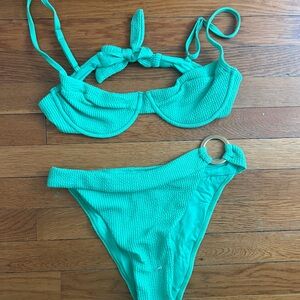 Monday Swimwear Green Bikini Set
